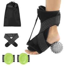 Plantar Fasciitis Night Splint Adjustable Foot Orthotic Brace Support Achilles Tendonitis Ankle Pain Relief Hard Spiky Massage Ball 2 Arch Suppor