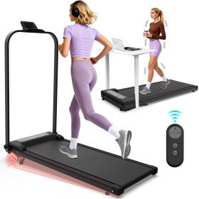 Foldable Treadmill with Handle Bar & Incline (Color: as pic)