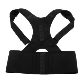 Unisex Magnetic Posture Corrector Support Belt - Adjustable Upper Back Braces for Pain Relief - Clavicle Shoulder Brace Thera (Color: Black, size: XL)